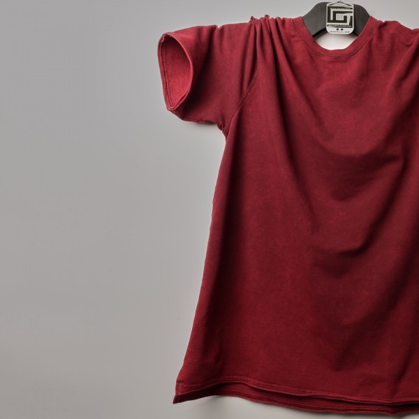 الخامة العالية الجودة بفصال اجمل من الاوفر سايز Yikamali - Relaxed  ماروني  سادة (طباعة حسب الطلب)