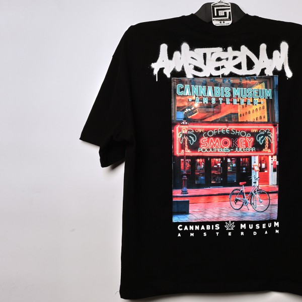 تيشرت خامة عالية الجودة بفصال مميز AMSTERDAM  اسود اللون