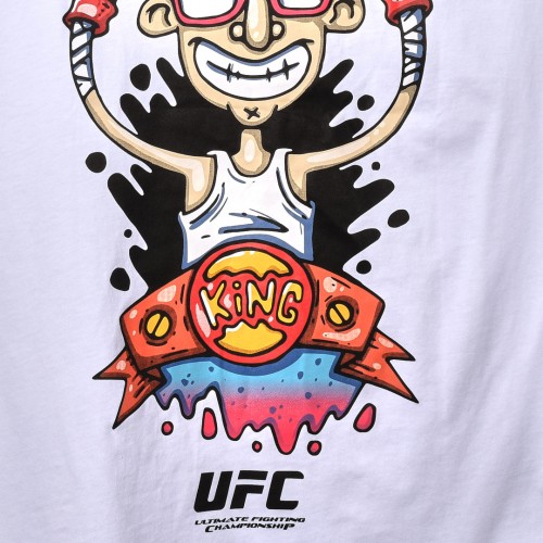 تيشرت خامة عالية الجودة تركي درجة اولى  بفصال مميز  kInG Fighter ابيض اللون