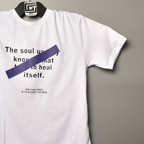 قالب شبه اوفر سايز ((فصال اوربي)) تيشرت قطني  مطبوع ميمز عنق دائري  ابيض