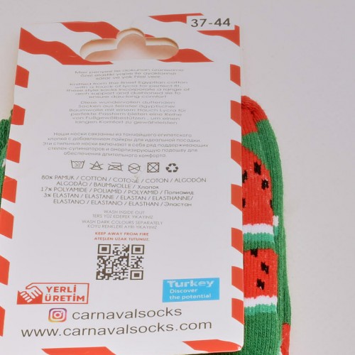 الجوارب اللطيفة الملونة  البطيخ ^_^ الرقي 