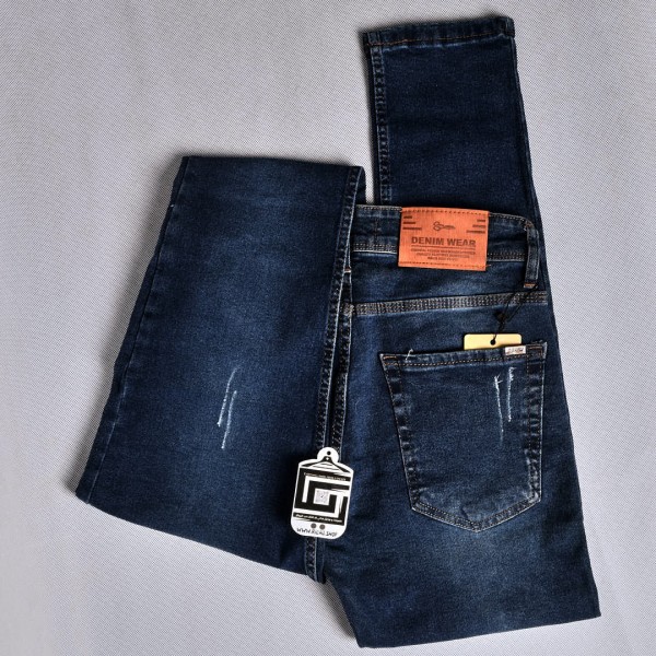 جينز denim حركة خفيفه كاحت سلم فت ليكرا باللون الحبري المطفي 