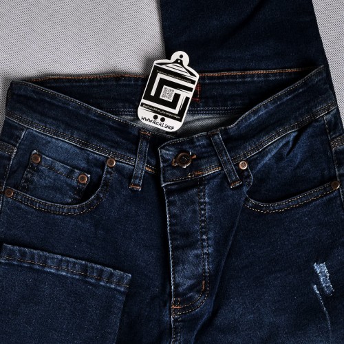 جينز denim حركة خفيفه كاحت سلم فت ليكرا باللون الحبري المطفي 