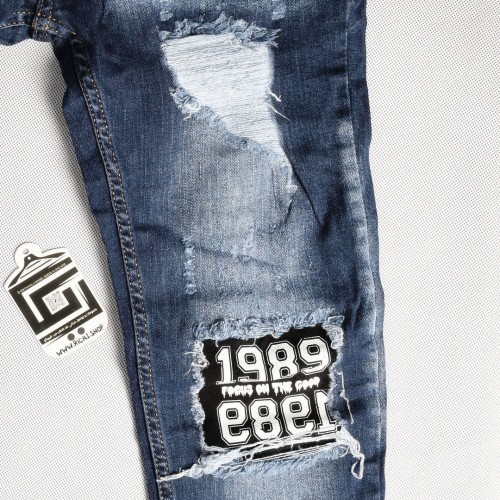 بنطلون جينز خامة درجة اولى فصال تركي بحركات مميزة بادق التفاصيل , باللون الازرق