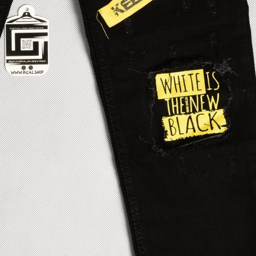 بنطلون جينز خامة درجة اولى فصال تركي بحركات مميزة بادق التفاصيل , باللون الاسود 