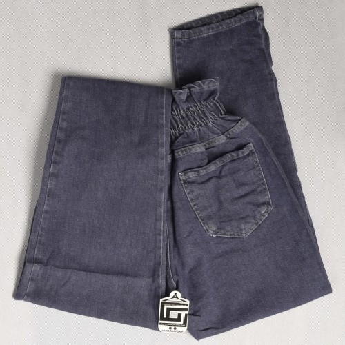 بنطلون جينز بوي فرين BoyFriend خصر لاستيك باللون الازرق