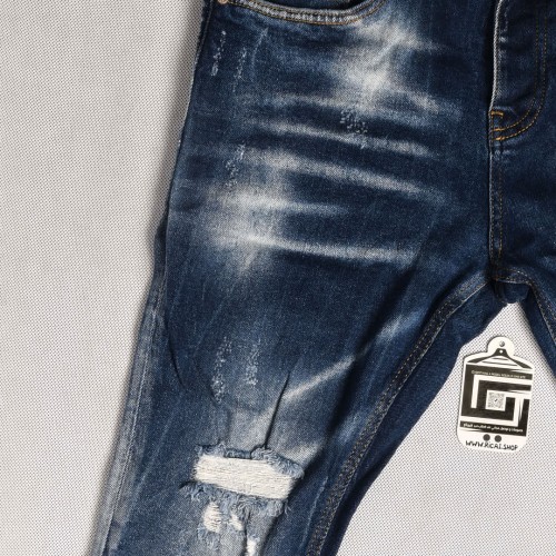 بنطلون فصال حركي وخامة تركية ممتازة جدا تايب/1   Slim Fit Armali  باللون الازرق الكاحت