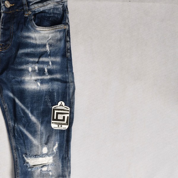 بنطلون فصال حركي وخامة تركية ممتازة جدا تايب/1   Slim Fit Armali  باللون الازرق الكاحت