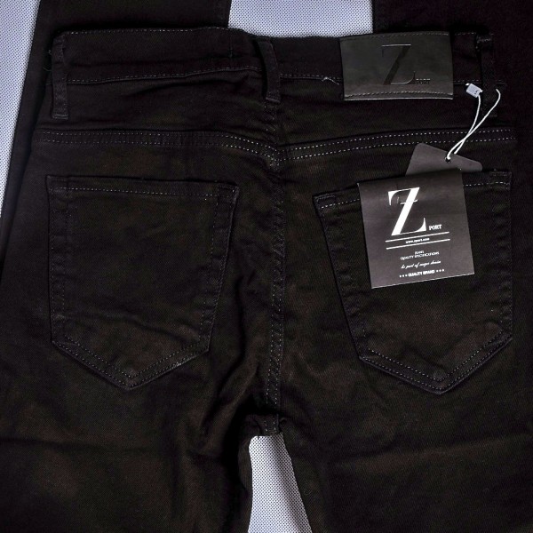 جينز zara port هادئ خامة متقدمة  سلم فت ليكرا اسود