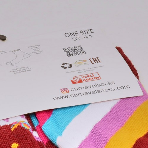 جوارب ملونة carnaval تباين شكلي بين اليمين واليسار - تدرجات الاحمر