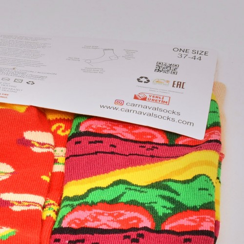 جوارب ملونة carnaval تباين شكلي بين اليمين واليسار - برجر 