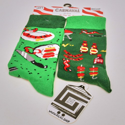 جوارب ملونة carnaval تباين شكلي بين اليمين واليسار - الاخضر 