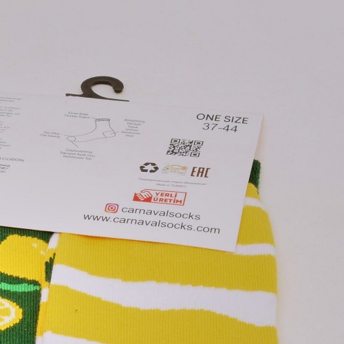 جوارب ملونة carnaval تباين شكلي بين اليمين واليسار - ليمون 