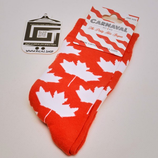 الجوارب الملونة الشهيرة carnaval  احمر اوراق الخريف