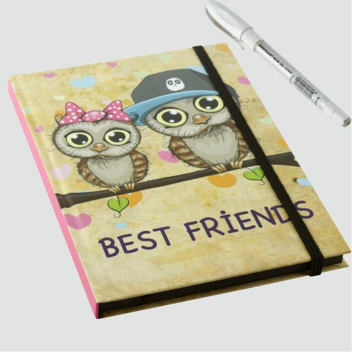 دفتر ملاحظات وقلم بتصميم خاص مزدوج البومة