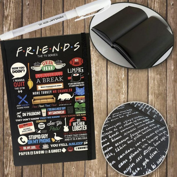 هدية - دفتر تصميم خاص وقلم مكتوب مع الأصدقاء