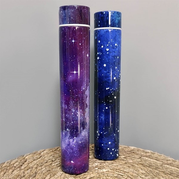 ترمس رفيع من الستانلس ستيل بتصميم نجمة باللون البنفسجي