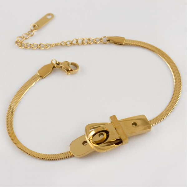 سوار لوكس معدني بشكل الحزام ,ذهبي ذو جودة عالية جدا 