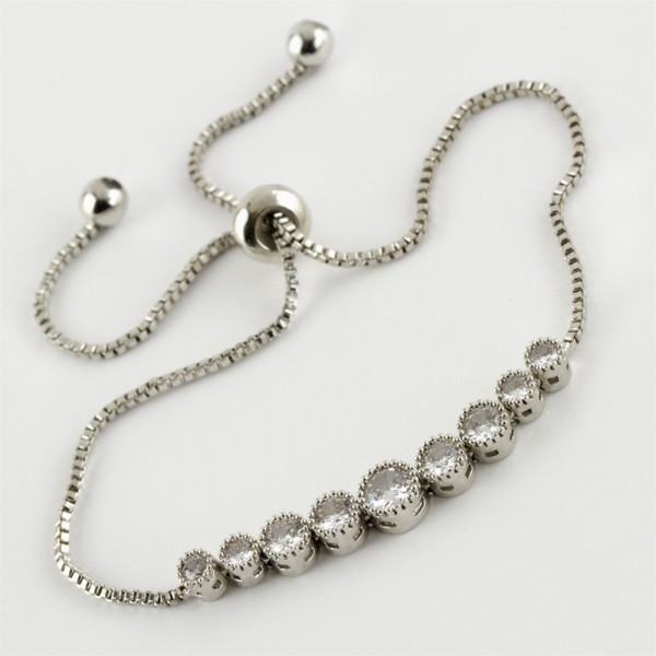 سوار رفعت بحجر الزركون الفاخر - جودة عالية جدا فضي