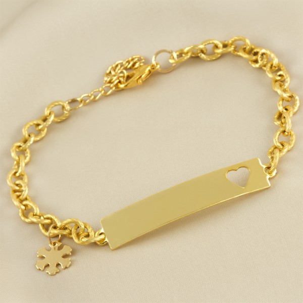 سوار لوحة فارغة قابل للكتابة على شكل قلب