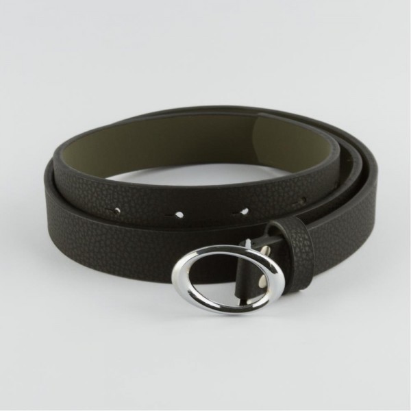 حزام يربط عن طريق  الكبس (2.5 سم) جلد جودة جيدة اسود