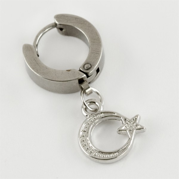 تراجي الجيمرز Assasins Creed القمر و النجمة أقراط 1 قطعة فضي