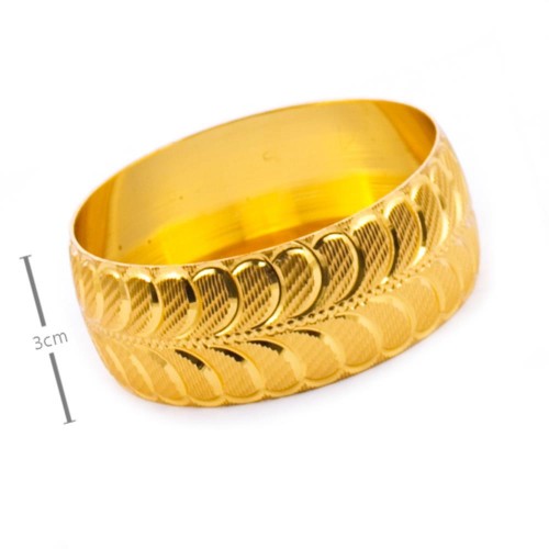 سوار مطلي بالذهب 3 سم (طلاء وجودة درجة ممتازة)