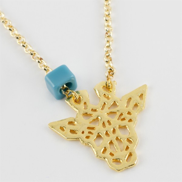 قلادة طويلة بشكل الثور الذهبي - جودة عالية