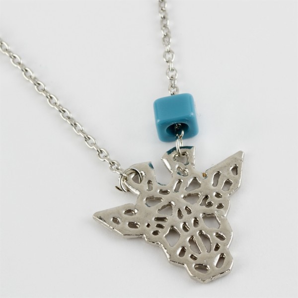 قلادة طويلة على شكل الثور الفضي - جودة عالية