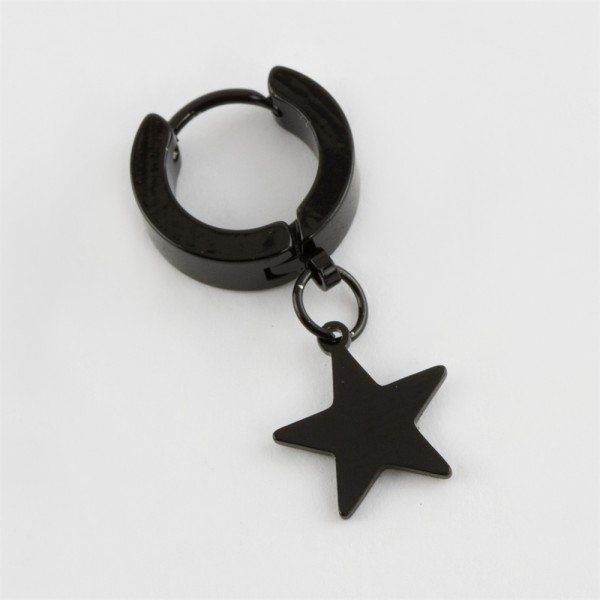 تراجي على شكل نجمة أقراط الرجال الصلب  1 قطعة باللون الاسود 