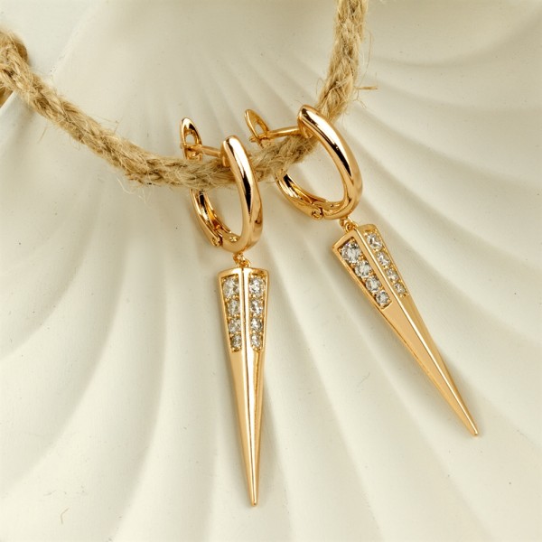 Xuping مثلث فاخر أقراط وتراجي  حجر الزركون