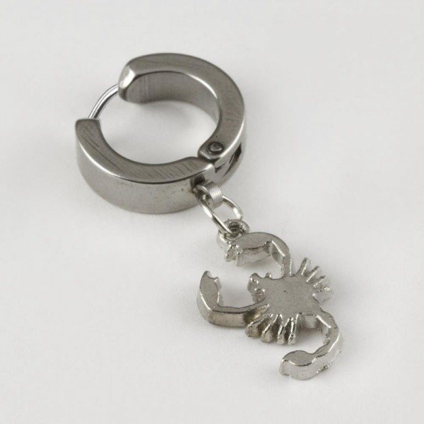 تراجي العقرب أقراط الصلب 1 قطعة فضي 