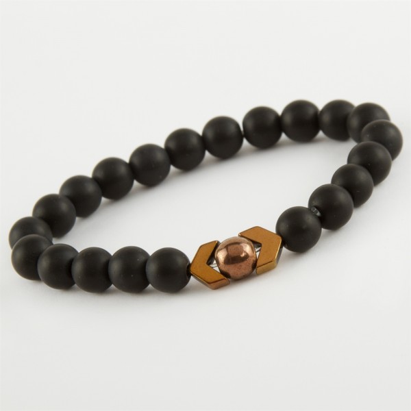 سوار من الحجر الطبيعي Onix شكل رائع 