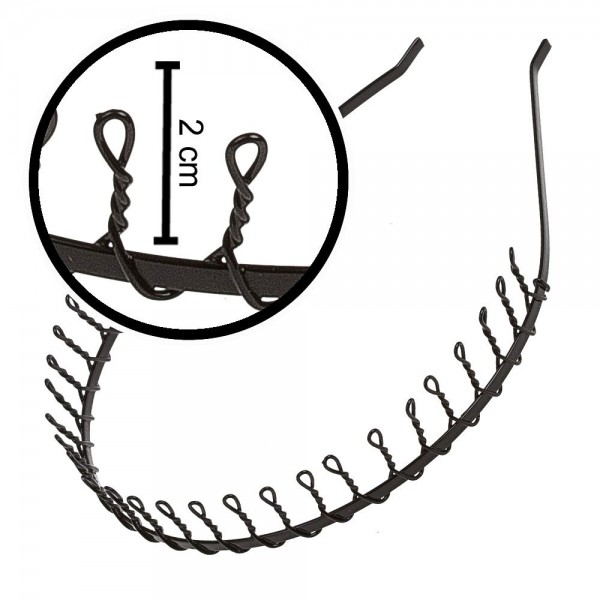 طوق شعر بشكل تاج معدني منحني وملتوي اسود