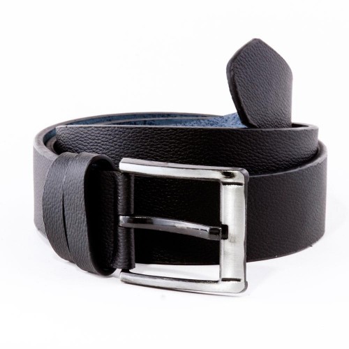 حزام جينز كلاسيكي يربط عن طريق  الشبك  (4.5سم) جلد جودة جيدة اسود