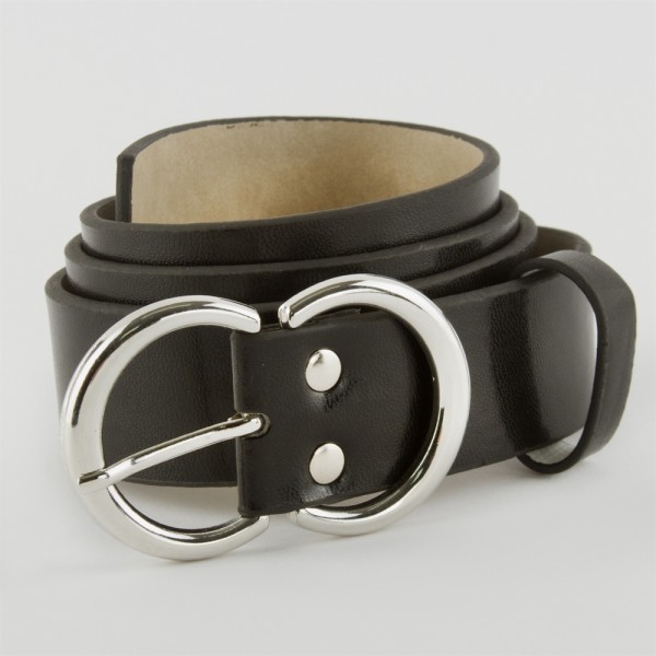 حزام يربط عن طريق  الشبك  (3 سم) جلد جودة جيدة اسود 