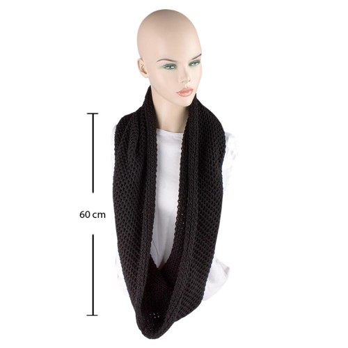 طوق رقبة - لفاف لون اسود , محاك بعناية  