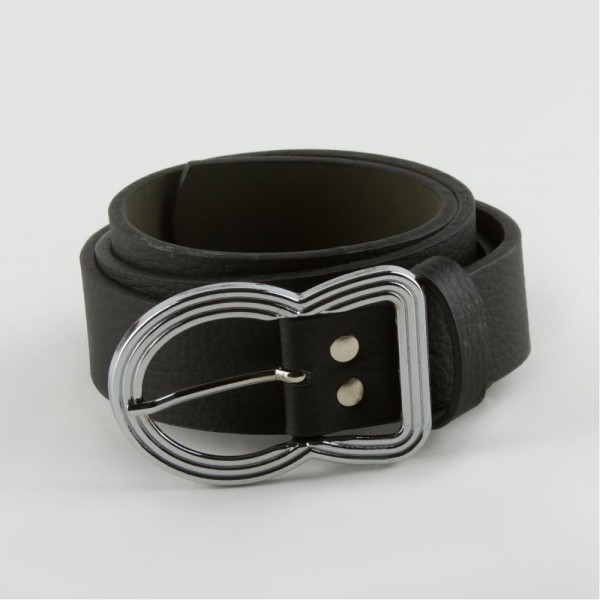 حزام جلد يربط عن طريق الشبك اسود  مشبك مميز